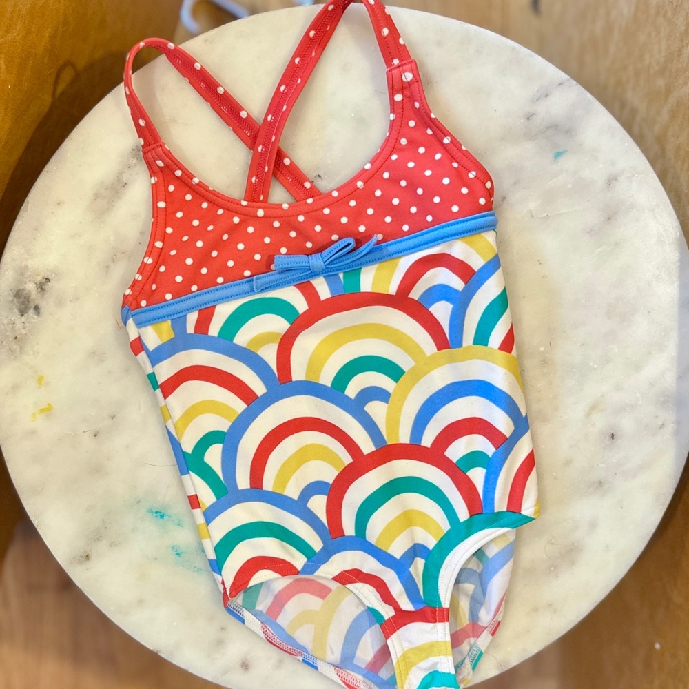 2t Mini Boden Swimsuit One Piece Rainbow